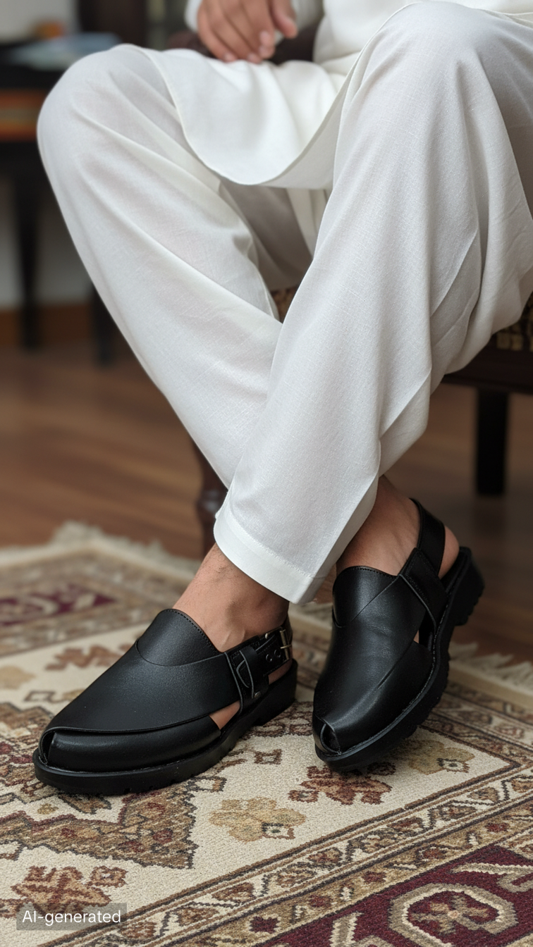 Peshawari Chappal BLK - Image 2
