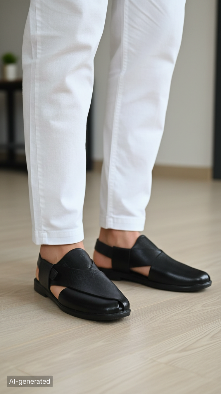Peshawari Chappal BLK - Image 5